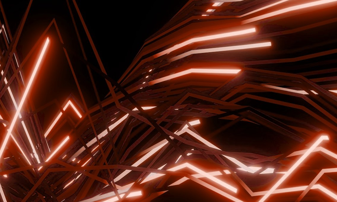 Orange light trails representing cloud infrastructure